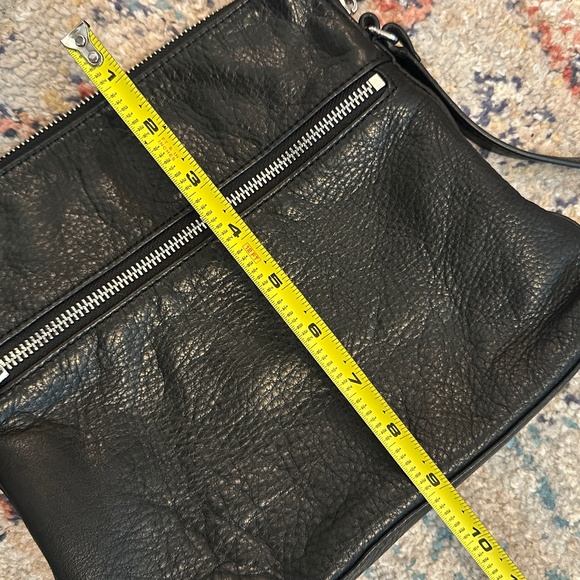 Margot pebbled black leather cross body with leather tassel w/silver hardware - Picture 9 of 14